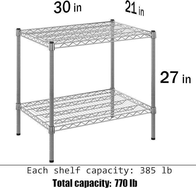 Regal Altair 21" Deep x 30" Wide x 27" Height Wire Shelving Kit | 2-Tier | NSF Commercial Storage Rack Unit