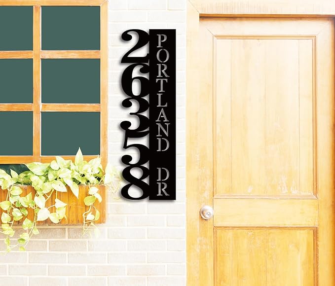 Custom Metal House Number Sign, Personalized House Number Sign, Vertical Address Sign for House, Front Door Decor, Front Porch Sign,house numbers for outside modern