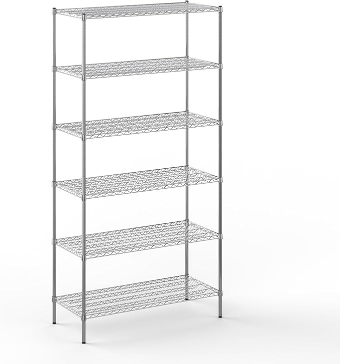 Regal Altair 21" Deep x 48" Wide x 96" Height Wire Shelving Kit | 6-Tier | NSF Commercial Storage Rack Unit