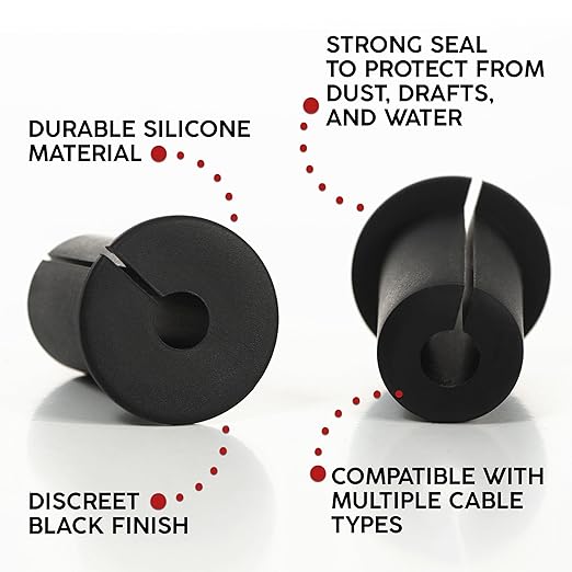 2 Pack 3/4 inch Silicone Wall Bushing Compatible with Starlink, Waterproof Cable Pass Through, Cable Grommet, Routing Kit Accessories
