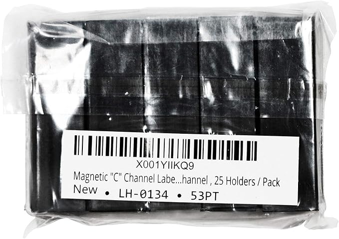 SmartSign Pack of 25 Magnetic 'C' Channel Label Holders | 0.5" x 2"