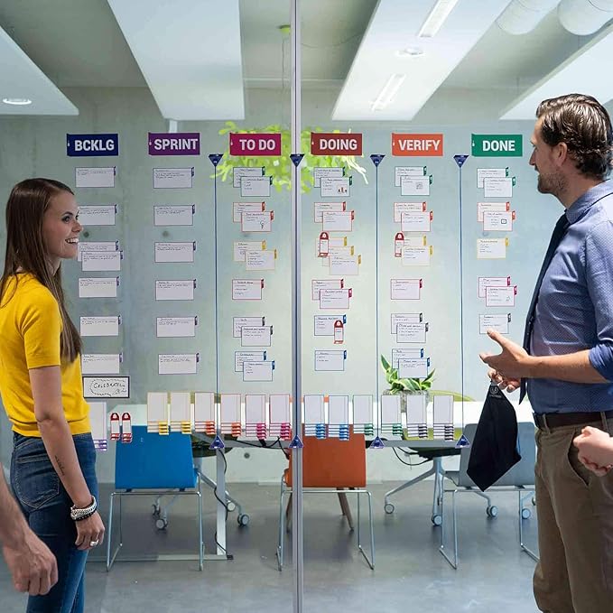 PATboard Kanban Board and Scrum Board – Full Toolset with 137 Scrum Cards for glassboard, Window – Nanocups Technology – Agile Board, Kanban Board kit – Project Management Tools