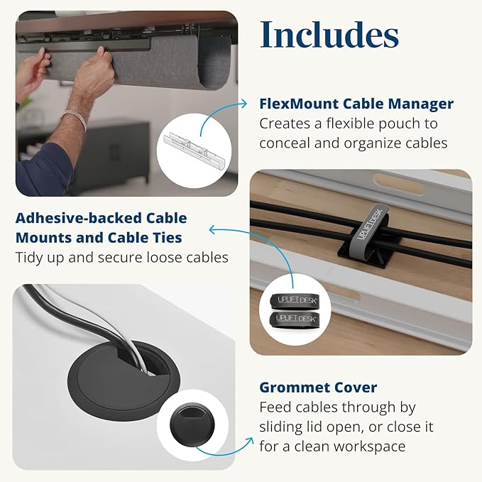 UPLIFTDESK V3 2-Leg Ash Gray Laminate Wood Standing Desk – Adjustable Height, Advanced 1-Touch Memory Keypad, Under Desk Cable Management, Wire Grommets & Rocker Board (Black -Frame, 72 x 30 inch)