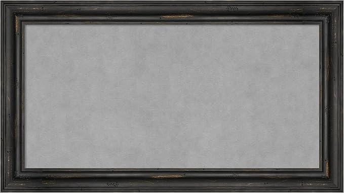 Amanti Art Black Framed Magnetic Board 15x27 Small Vision Board for use with Magnets, 100% Metal Sheet to Display Items as Office Decor or for Home Organization in mudroom, Kitchen or Kids Room