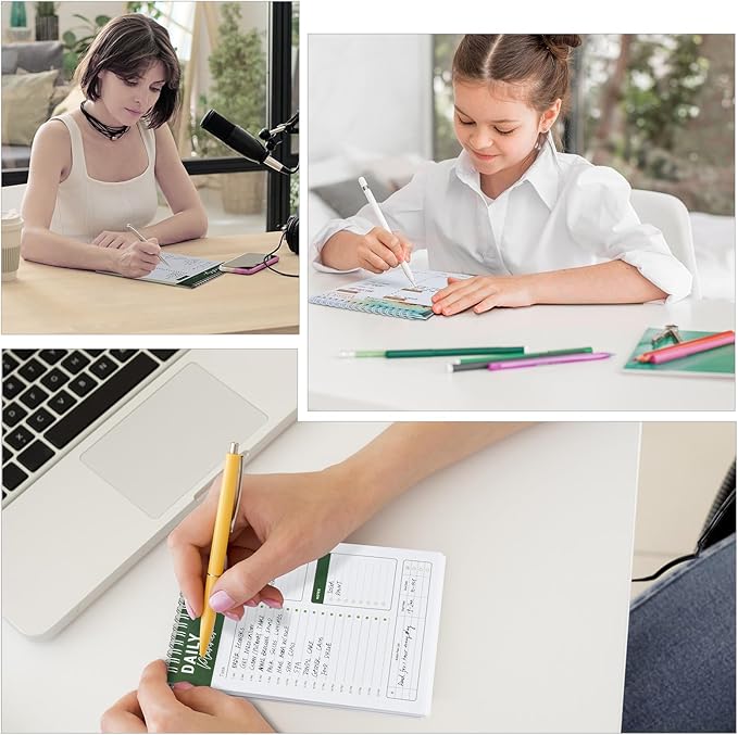 To Do List Notebook Daily Planner A5 CheckList Pad 52 Sheets, 5.9" x 8.2" Daily Schedule Goal and Tasks Setting Notepad Productivity Planner, Spiral Appointment Organizers, A5-DG
