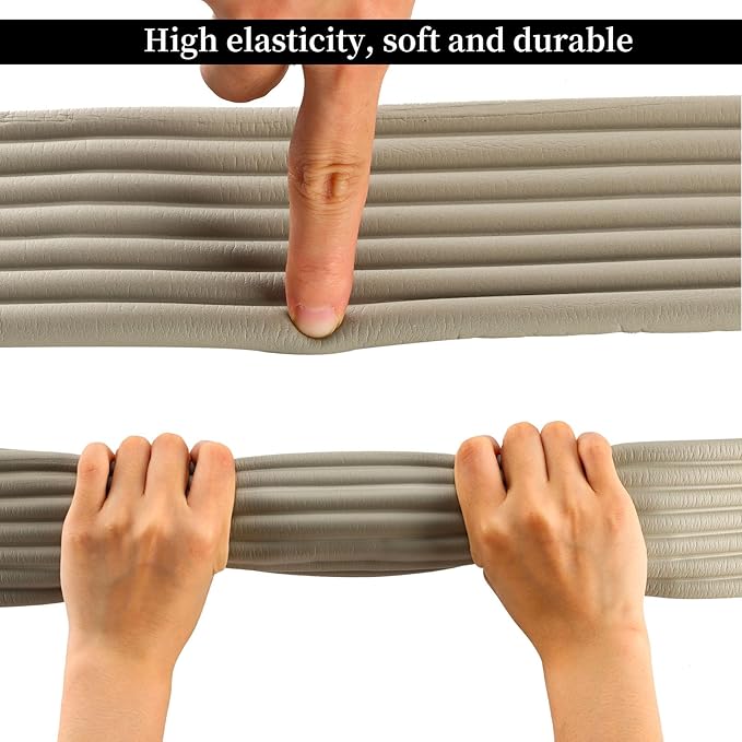 VOCOMO Corner Protector for Baby, Widen Edge Protector with Adhesive Backing, Baby Proofing Edge Corner Protectors Self Adhesive Furniture Corner Guard Bumper for Table, Desk, Fireplace (Gray, 6.6ft)