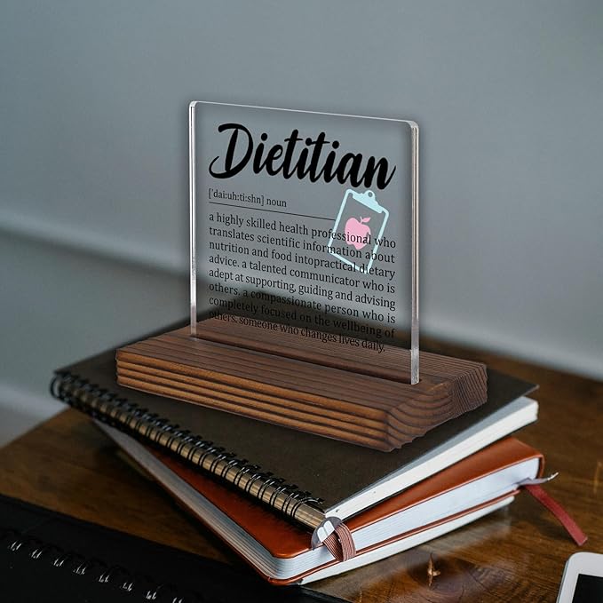 Dietitian Desk Sign Gift for Nutritionists, Thank You Appreciation Plaque for Registered Dietitian Office Decor, Nutritional Counseling Desk Display PA068