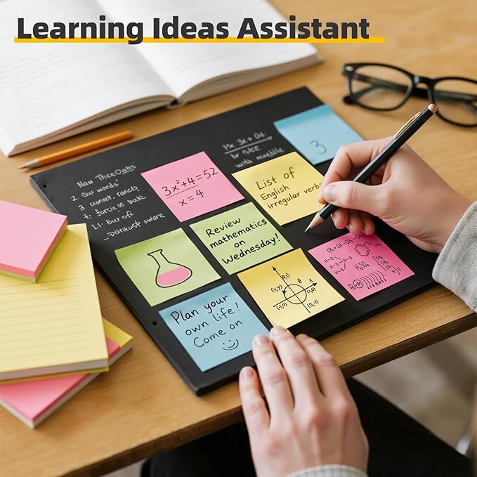 HappyHapi Sticky Notes 3x3 Inch 2800 Sheets, 28 Pack 100 Sheets/Pad, 4 Soft Colors (Yellow, Green, Pink, Blue) Light Colored Self-Stick Pads, Bulk Office Supplies for Work, School & Home