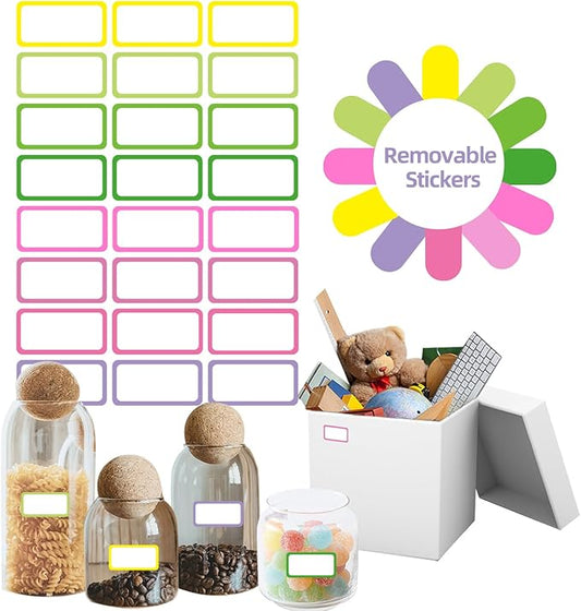 STARLIBOO Removable Freezer Labels,1x2 Inch Color Coding Removable Labels for Food Containers, Removable Label, Freezer Label to Write on/Waterproof (8 Colors,360 Pcs)