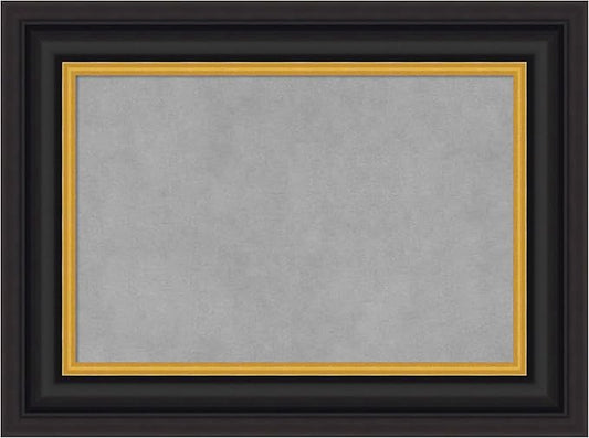 Amanti Art Black Framed Magnetic Board 18x24 Small Vision Board for use with Magnets, 100% Metal Sheet to Display Items as Office Decor or for Home Organization in mudroom, Kitchen or Kids Room