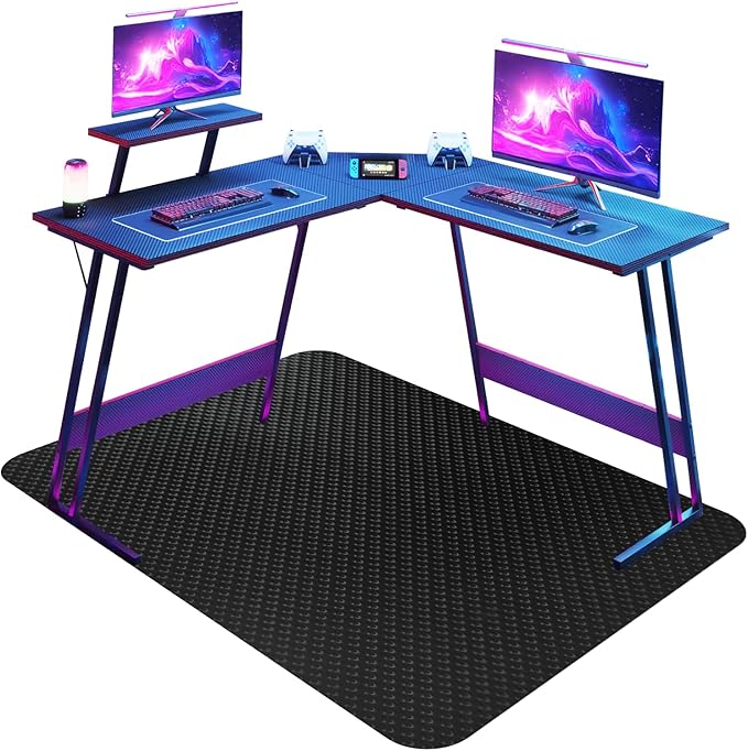 Vicwe Gaming Chair Mat for Hard Floor,51" x 63" Computer Chair Mat for Tile Floor,Anti-Slip Hard Floor Protector Rolling Chair for Office Home