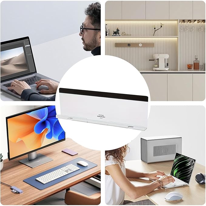 Acrylic Monitor Memo Board, 26x8.2x2.3cm Sticky Note Organizer for Computer Screen, Office, Desktop, Work, Business, Home, Laptop, Accessories