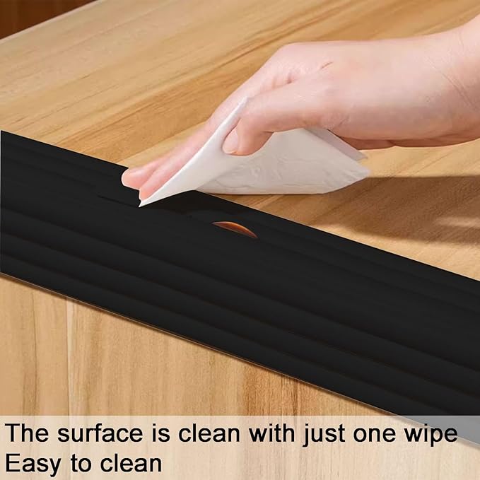 OYKSHDF Proof Edge Corner Protector, 2pcs 78.7in/200cm Furniture Safety Bumpers Guard Padding, Soft NBR Rubber Foam Adhesive Cushion, Fireplace Cabinets Table Desk Edges & Sharp Corners (Black)