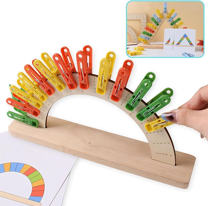 Dementia Activities for Seniors - Wooden Color Matching Clip Game Designed for Alzheimers Elderly, Activities & Memory Games for Dementia Seniors Patients