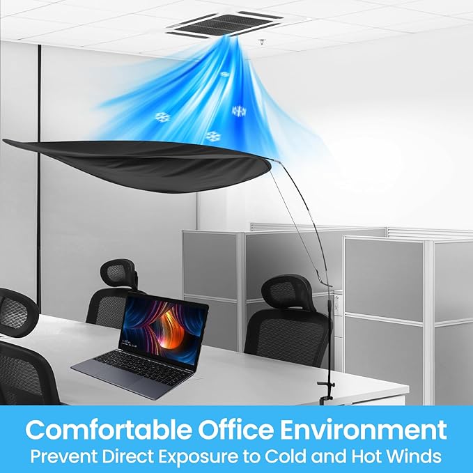 Adjustable Office Cubicle & Desk Shade – 55" Extra-Large Oval Design for Wider Coverage, Blocks Light and Distractions, Creates a Private and Comfortable Workspace