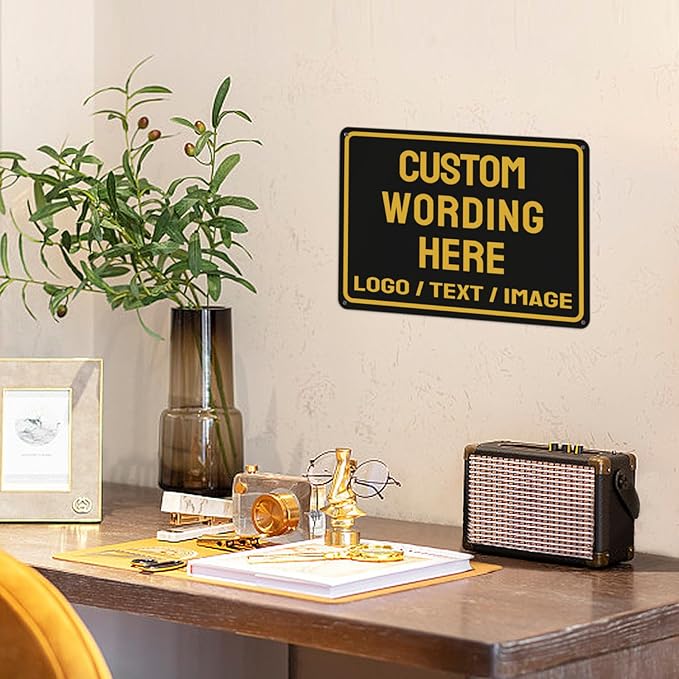 Custom Sign Bulk Personalized Metal Signs For Outdoor Indoor Business Home Store Office Yard Street Lawn Make Your Own Customized Signs With Your Logo Text Photo, 12x17inch