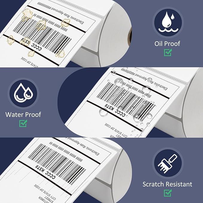 L LIKED 4x6 Direct Thermal Labels (250 Labels/Roll) - Perfect for Zebra Printers (500 Rolls)