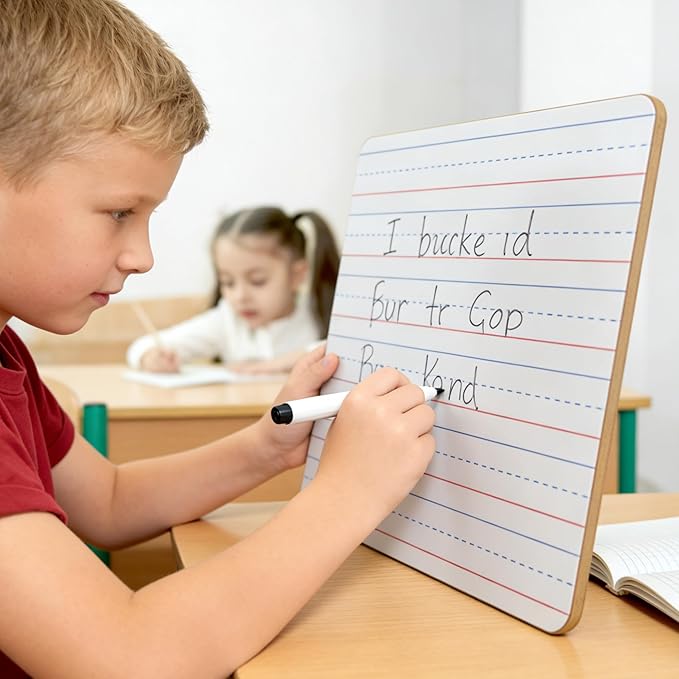 32 Pack Small White Boards, 9"x12" Mini Portable Handheld Learning Whiteboards, Double Sided Personal Dry Erase Boards with Lines for Kids, Students, Teachers Classroom School Pack