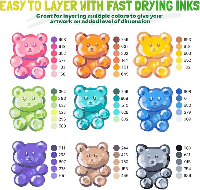 LET'S RESIN PAINT Acrylic Paint Markers Brush Tip 72 Colors,Automatic Ink Control Acrylic Paint Pens,No Bleed & Good Coverage Acrylic Markers for Adult Coloring,Rock Painting,Canvas,Wood,Gifts