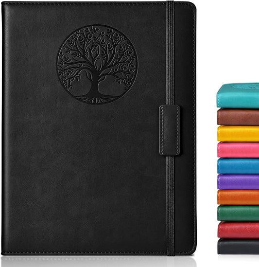 Biuwory Lined Journal Notebook for Women Men,256 Pages B5 Large Hardcover Leather Journals for Writing,Travel,Business,Work & School,College Ruled Notebooks for Note Taking,Diary Notepad 7.8"×10.2"