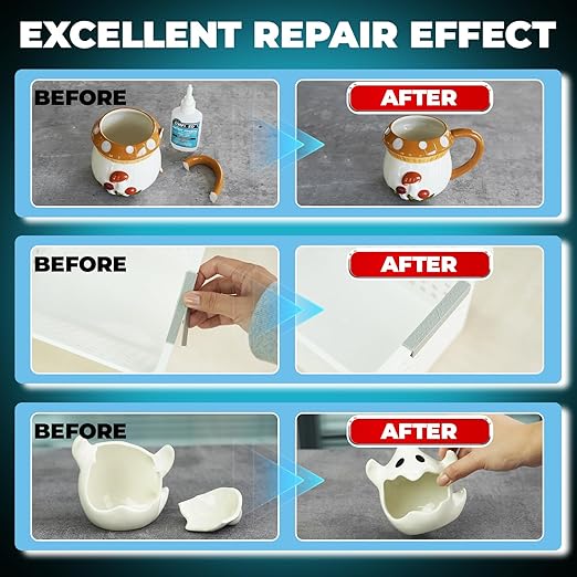 Thin Super Glue 113.6 Gram (4 oz), All Purpose Clear Liquid CA Glue Repair Wood Ceramic Glass Plastic, Heavy Duty Cyanoacrylate Adhesive for 3D Print PLA Shoe Metal, Strong Bond and Instant Superglue