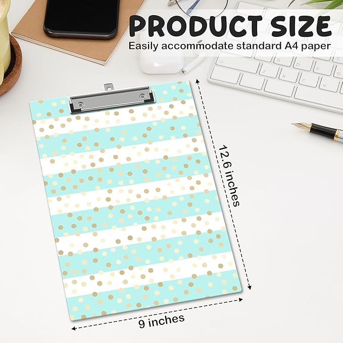 APIILVPQ Cute Clipboard, Glitter Clipboards with Low Profile Clip for Office School Use, Personalized Wooden Clip Boards for Nurses Teachers Students - C01