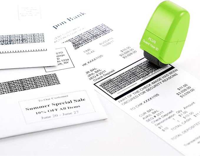 Guard Your ID Identity Protection Stamp Roller, Green, IS-520CM