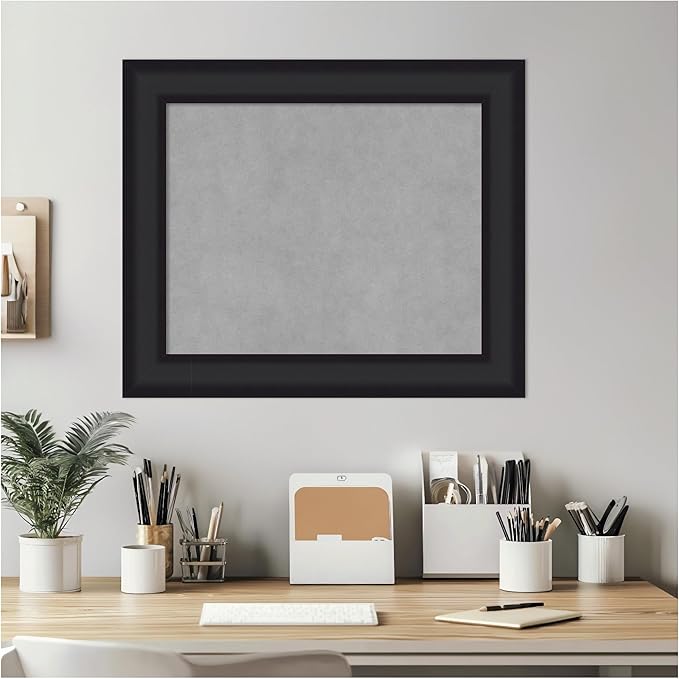 Amanti Art Black Framed Magnetic Board 21x25 Small Vision Board for use with Magnets, 100% Metal Sheet to Display Items as Office Decor or for Home Organization in mudroom, Kitchen or Kids Room