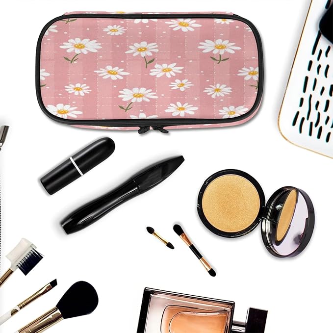 Pardick Flower Daisy Pencil Case，Big Capacity Pencil Pouch Coin Pouch Stationery Organizer For Teen School