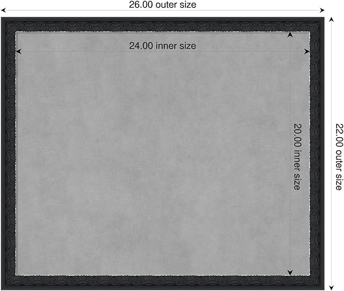 Amanti Art Black Framed Magnetic Board 22x26 Medium Vision Board for use with Magnets, 100% Metal Sheet to Display Items as Office Decor or for Home Organization in mudroom, Kitchen or Kids Room