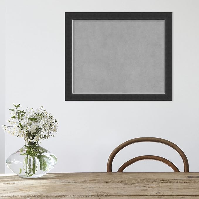 Amanti Art Black Framed Magnetic Board 19x23 Small Vision Board for use with Magnets, 100% Metal Sheet to Display Items as Office Decor or for Home Organization in mudroom, Kitchen or Kids Room