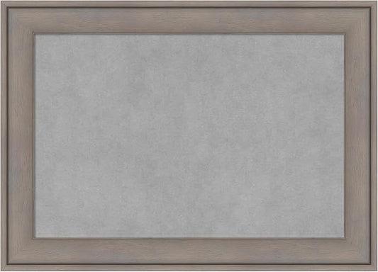 Amanti Art Grey Framed Magnetic Board 15x21 Small Vision Board for use with Magnets, 100% Metal Sheet to Display Items as Office Decor or for Home Organization in mudroom, Kitchen or Kids Room