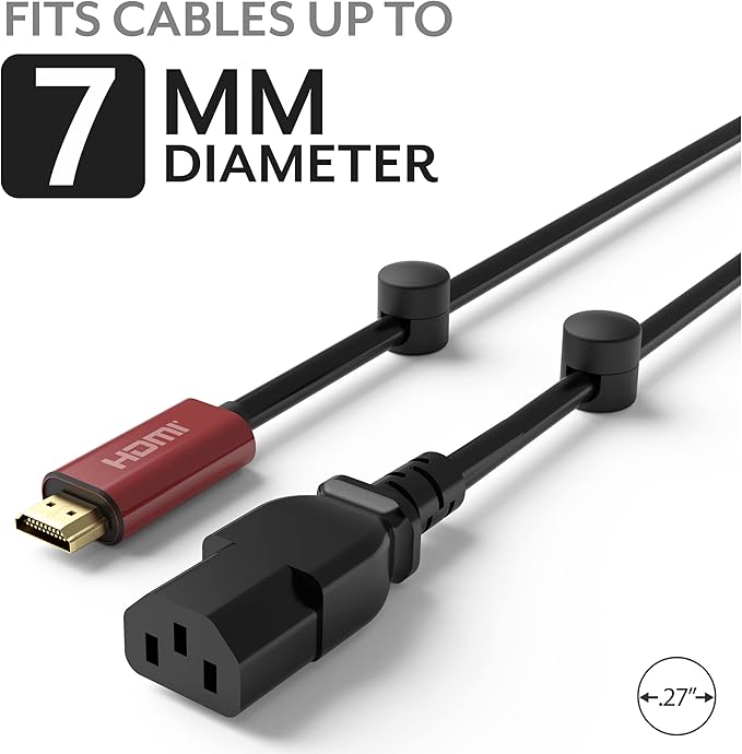 ICONIT Cable Anchors for Desk Organization Black | Premium Aluminum Cord Organizers | Charger + Cable Management Clips for Home & Office | Stylish, Sturdy, & Functional | (3 Pack)