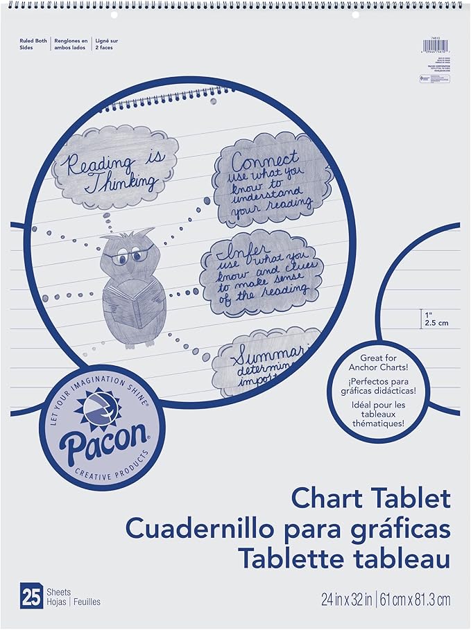 Pacon® Chart Tablet, 24" x 32", 1" Ruled, 25 Sheets