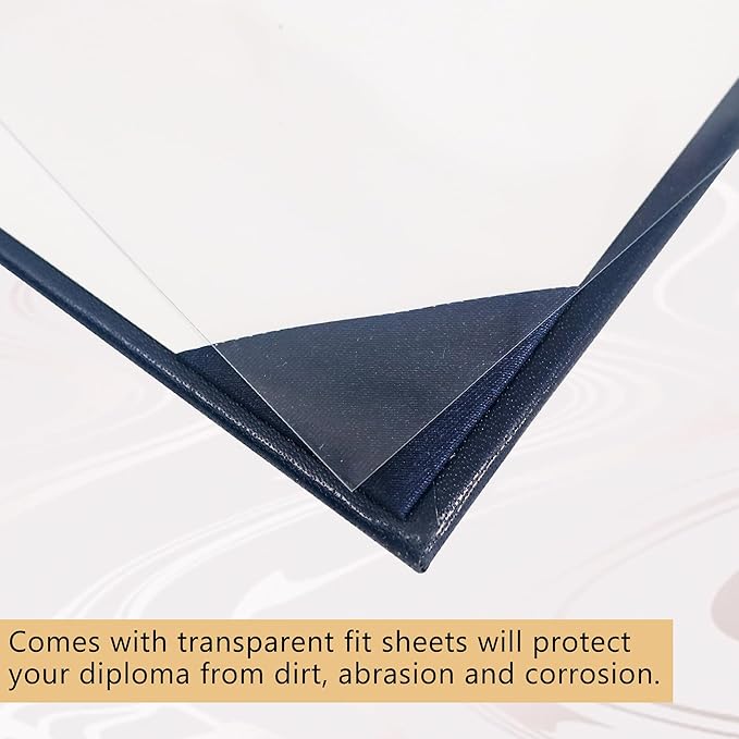 GraduationMall 11"x14" Imprinted Padded Diploma Cover Certificate Holder Navy