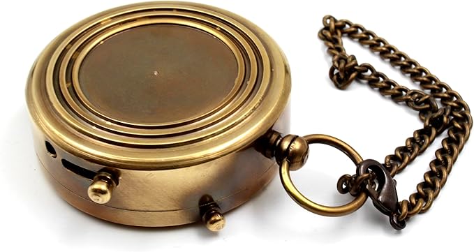 US HANDICRAFTS I Am Your Anchor, Faithful, Strength Engraved Brass Compass | Portable Sentimental Son Birthday, Graduation, Confirmation, & Baptism Gift with Wooden Box and & Chain