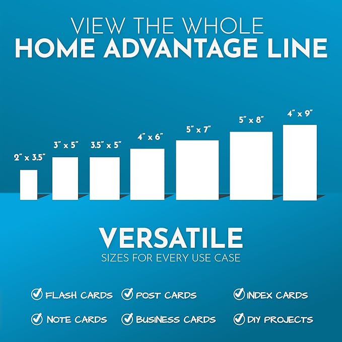 Home Advantage 4x9 Index Rack Business Marketing Note Cards Blank White