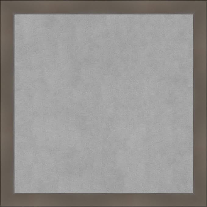 Amanti Art Grey Framed Magnetic Board 22x22 Medium Vision Board for use with Magnets, 100% Metal Sheet to Display Items as Office Decor or for Home Organization in mudroom, Kitchen or Kids Room