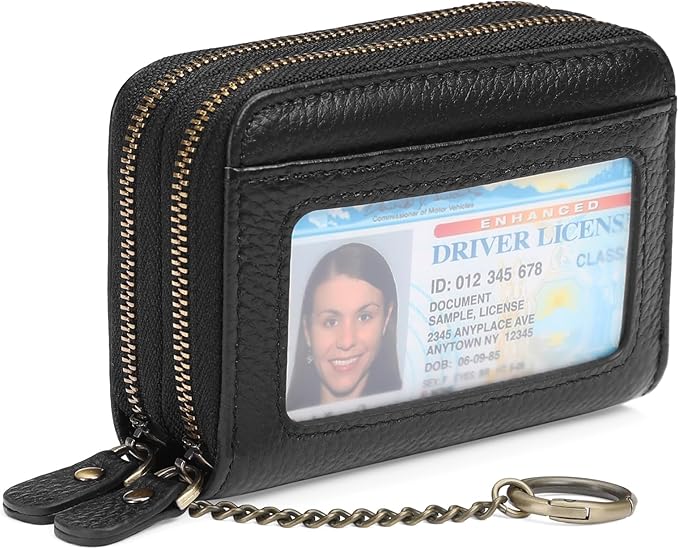 GOIACII Small Genuine Leather Wallet for Women, RFID Blocking Credit Card Holder Wallet