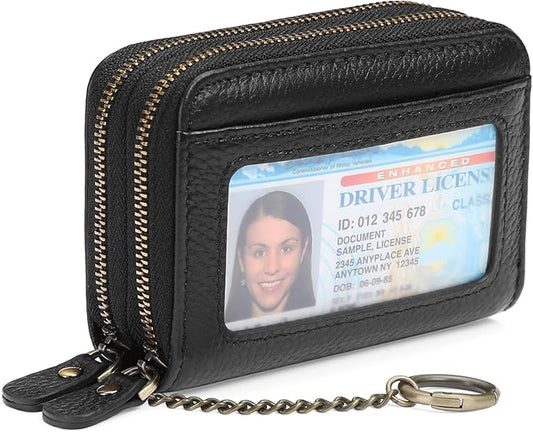 GOIACII Small Genuine Leather Wallet for Women, RFID Blocking Credit Card Holder Wallet