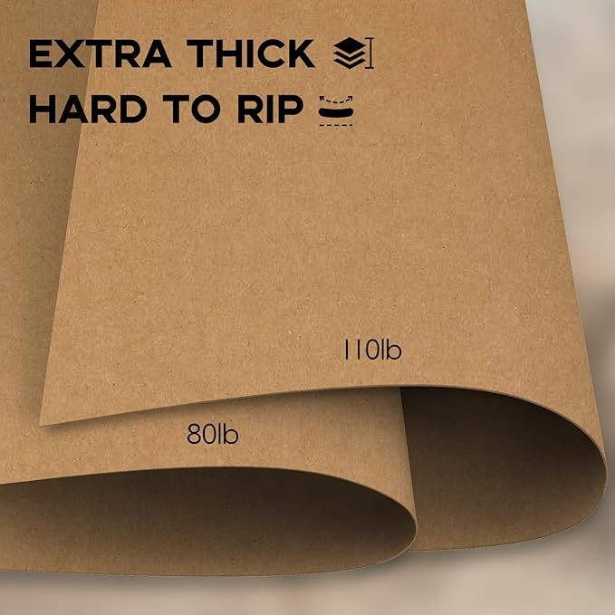 Heavy Weight 110lb Cardstock Brown Printer Paper, Goefun 100 Sheets Brown Cardstock 8.5 x 11 300 GSM for Invitations, Menus, Poster, DIY Card