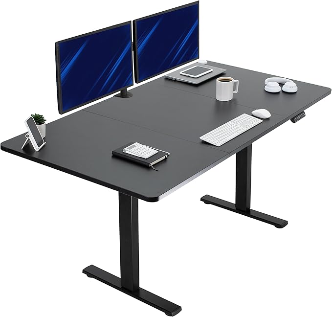 VIVO Electric 71 x 36 in Standing Desk, Memory Height Adjustment, 1B Series, Holds 220 lbs, Black Top Black Frame, DESK-KIT-1B7B-36