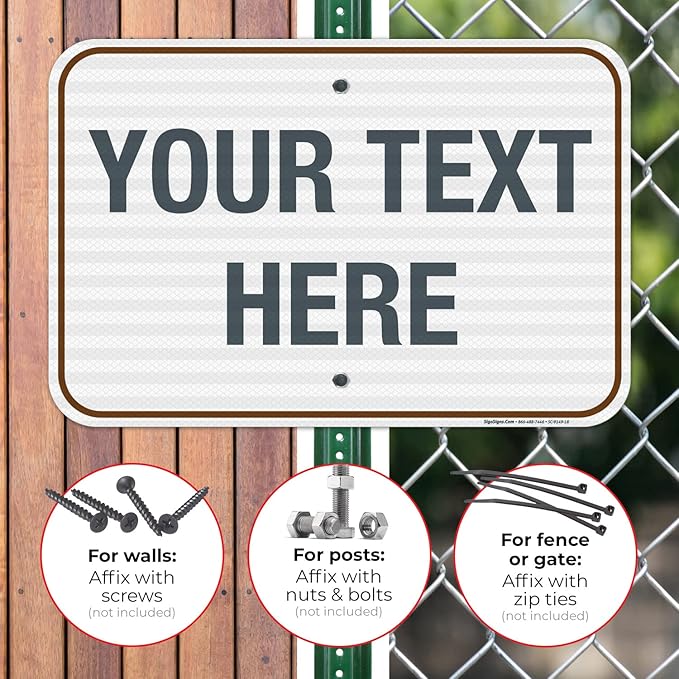 Custom Sign, Personalized Metal Signs, Customize for Office, Business, Workplace, Home, Airbnb, Delivery Brown Signs, 12x18 Inches, 3M EGP Reflective .063 Aluminum, Fade Resistant, Made in USA