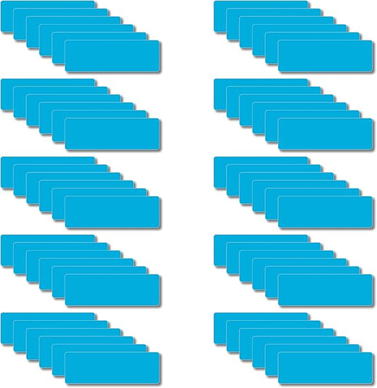 Magnetic Dry Erase Magnets Labels 3x1 inches, Reusable Name Tags, Organizing Schedules in Office/Classroom. Work on Fridge/White Board (Cyan 60Pcs)
