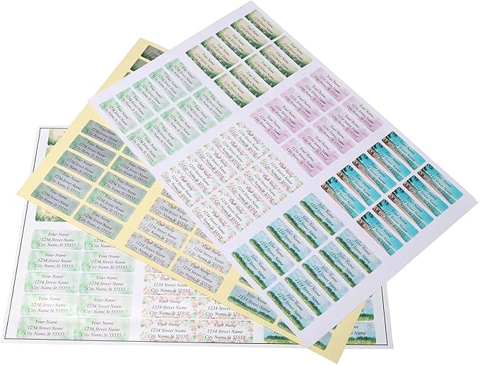 AWUSA Return Address Labels - Personalized Labels, Custom Colorful Patterns, Can Be Used for Box, Paper, Plastic, Glass, Metal (2.6x1 Inch, Set of 400, Glossy Vinyl) 2.6''x1''