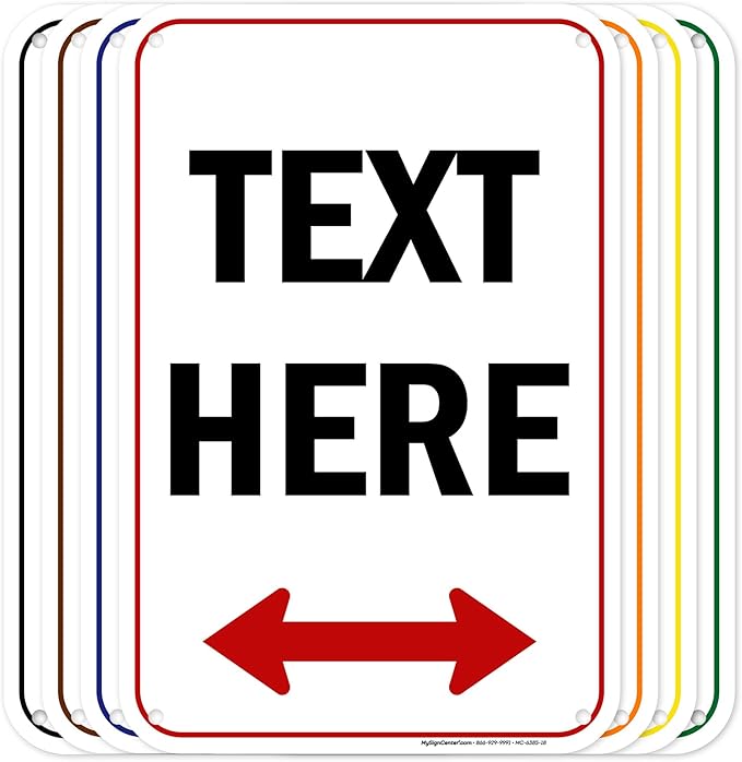 Custom Arrow,Custom Directional Sign, Two Way Arrow,12x18 Inches, 55 mil thick HDPE (high density polyethylene) Made in USA by My Sign Center