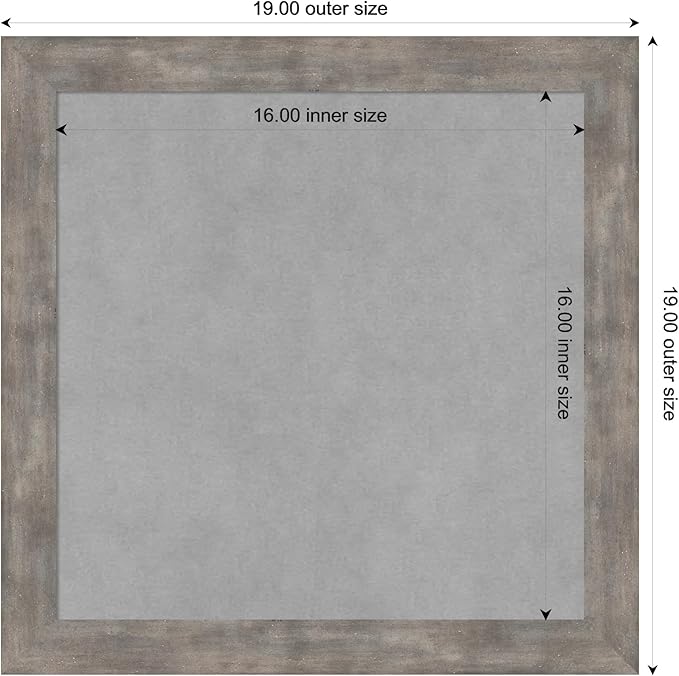Amanti Art Silver Framed Magnetic Board 19x19 Small Vision Board for use with Magnets, 100% Metal Sheet to Display Items as Office Decor or for Home Organization in mudroom, Kitchen or Kids Room