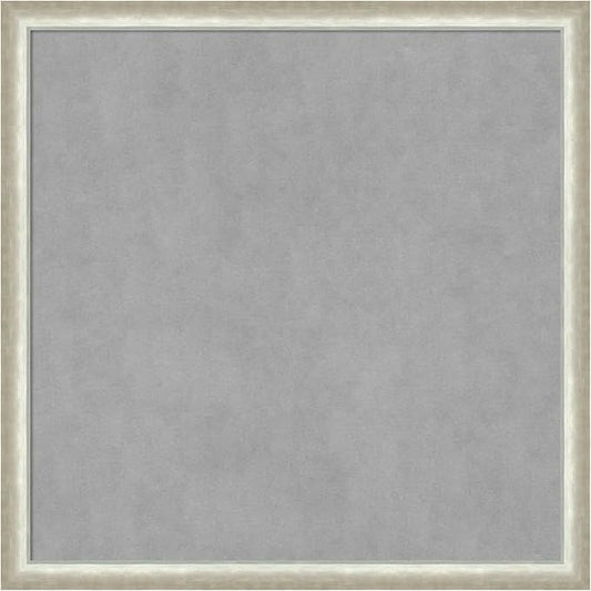 Amanti Art Silver Framed Magnetic Board 26x26 Medium Vision Board for use with Magnets, 100% Metal Sheet to Display Items as Office Decor or for Home Organization in mudroom, Kitchen or Kids Room