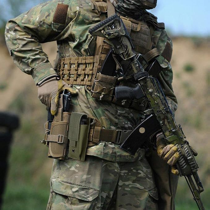 Tactical Single/Double Pistol Mag Pouch Outdoor Molle Open-Top Magazine Pouch for Glock M1911 92F