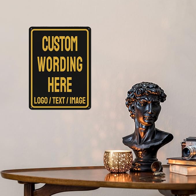 Custom Sign Bulk Personalized Metal Signs For Outdoor Indoor Business Home Store Office Yard Street Lawn Make Your Own Customized Signs With Your Logo Text Photo, 18x12inch